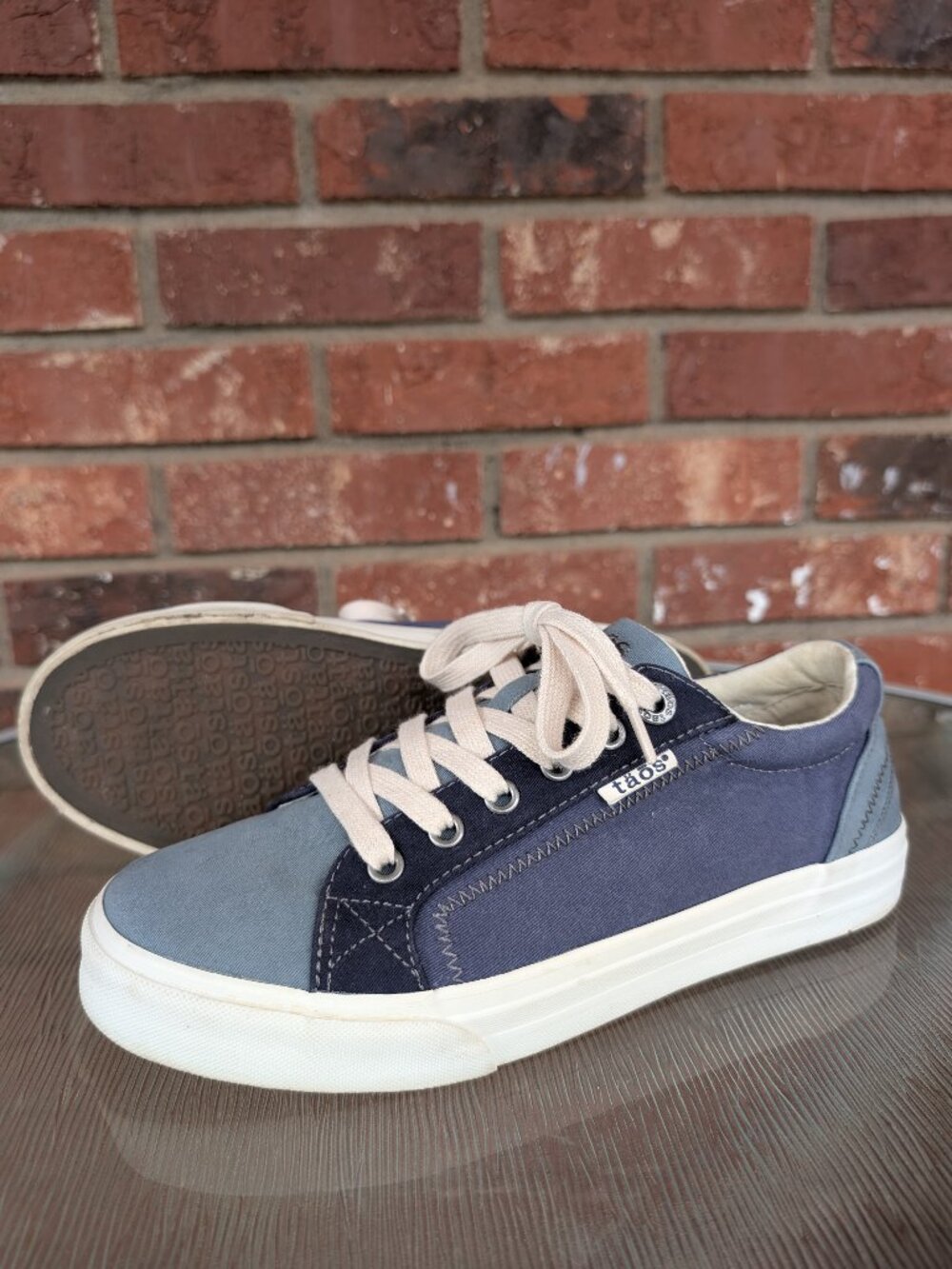 Women's Taos Plim Soul Blue Canvas Sneakers Shoes Size 7.5 W